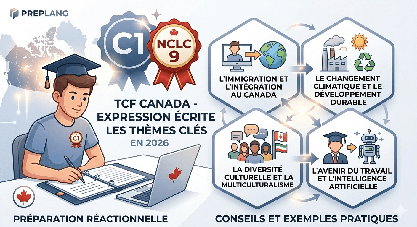 TCF Canada 2026 : Les 5 thèmes d'Expression Écrite qui tombent vraiment