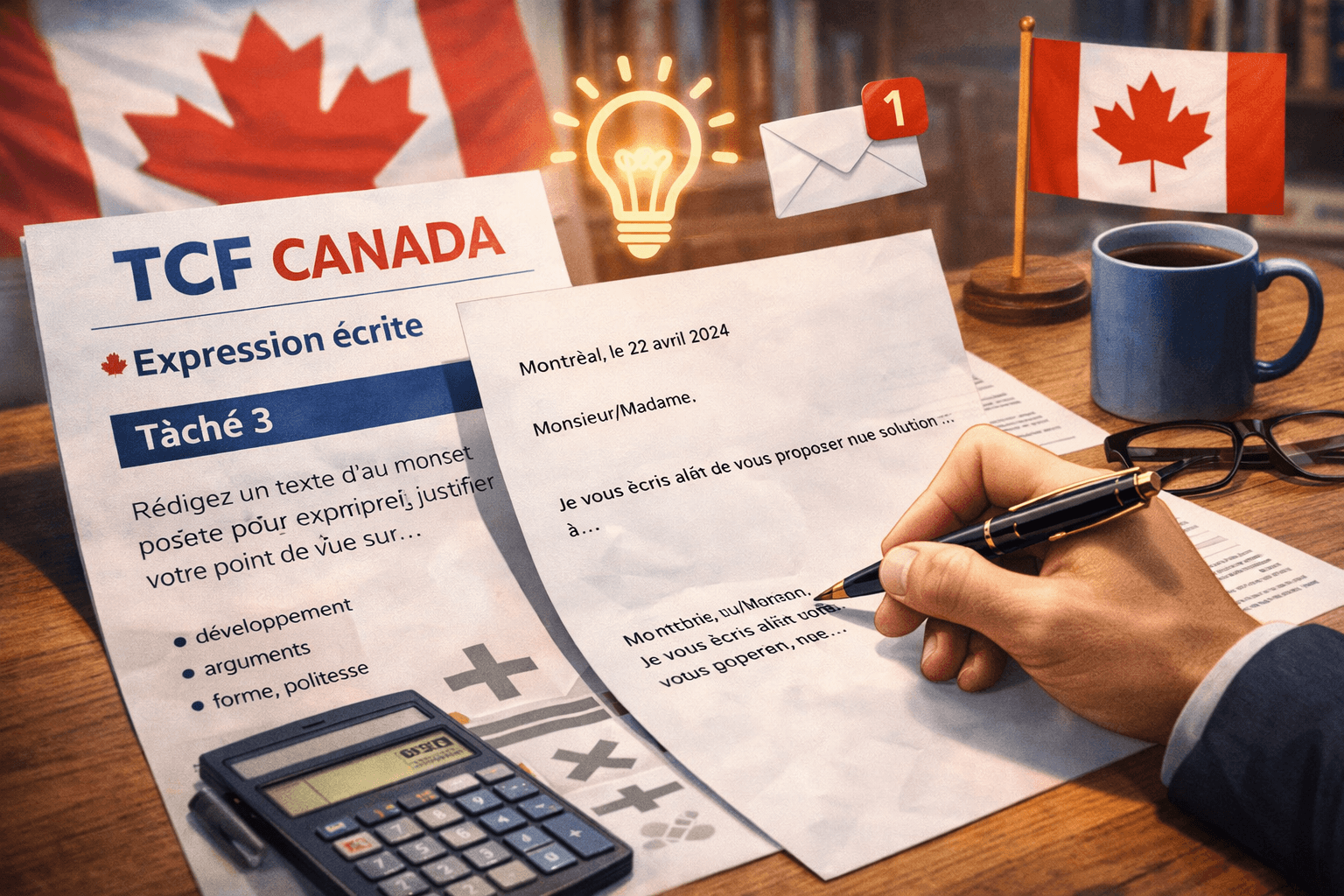 Réussir la Tâche 3 de l'expression écrite du TCF Canada : Méthode, Exemples et Corrigés Type