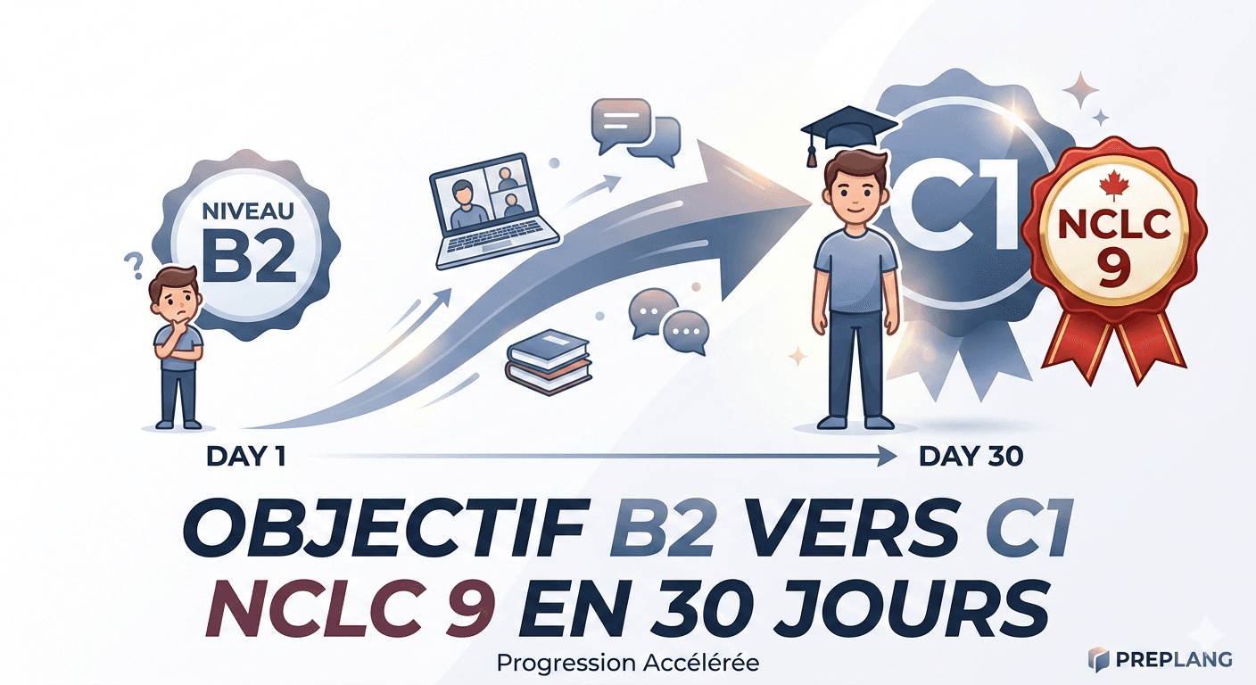 Score NCLC 9 : La méthode pour passer de B2 à C1 en 30 jours (PrepLang)